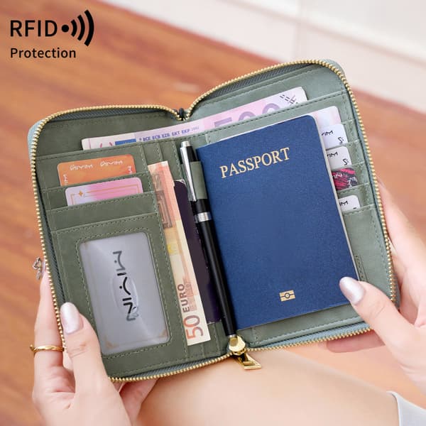 RFID-suojattu matkalompakko ja järjestelijä black