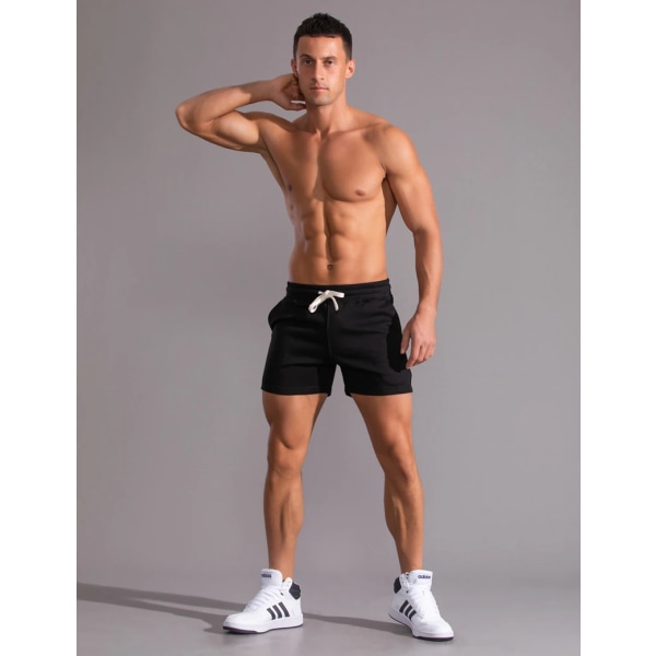 Kesäjuoksu Urheilushortsit Miesten Quick Dry Gym Lenkkeilyshortsit Beach Pocket Kehonrakennus Fitness Shortsit Miesten merkin kuntosalivaatteet black 3XL