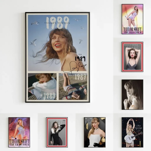 Taylor swift Print Bilder Moderne Pop Singer Veggkunst The Eras Tour 1989 Billedlerretsplakat Soveromsdekor gaveide 05 20x30cm