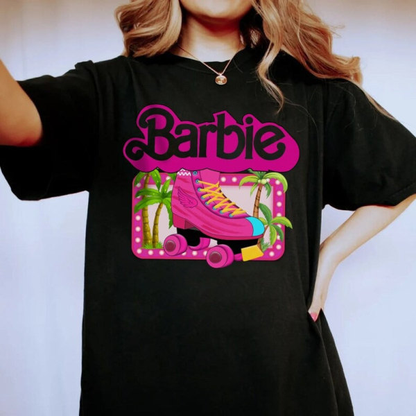 Barbie Trykt T-shirt Kvinder Sommer Top T-shirt GH1014-Q XL