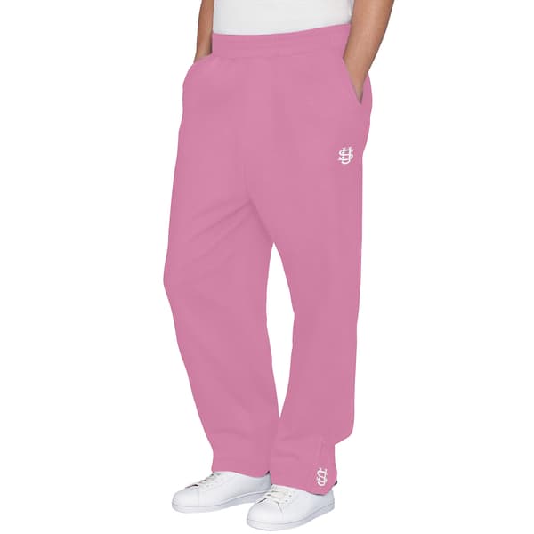 Ensfarvede Herre Lounge Bukser Elastisk Komfort Talje Holdbart Polyester Komponent Dage Pink XS