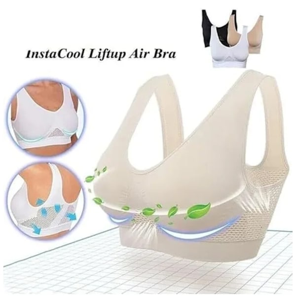 Andningsbar Cool Liftup Air Bra, Air Bra Bekväm Mesh Sport-BH för kvinnor Dark Purple 2XL