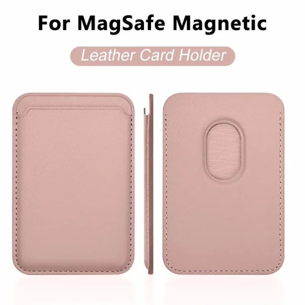 Lyx för Magsafe Magnetiskt Läder Plånboksfodral för iPhone 11 12 13 14 15 Pro Max S23 Kortfodral Telefonväska Skydd Tillbehör Rose Gold