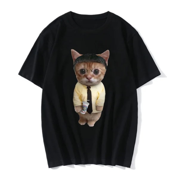 Hauska El Gato Meme Surullinen Itkevä Kissa Munchkin Kitty Print Naisten Casual T-paita Kesä Harajuku T-paidat Casual vaatteet Vaatteet 20009 3XL