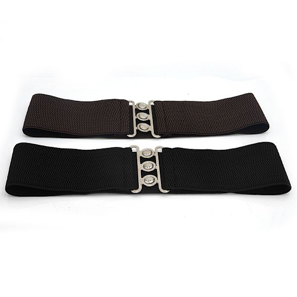 Flatt elastisk belte med metallspenne midjestropp Leopard