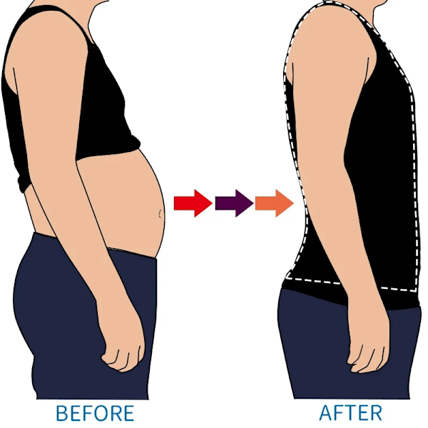 Kompressionsskjorte til mænd, slankende undertrøje, body shaper tanktop, gynækomasti, ærmeløs shapewear vest, mesh cross suit Black XL