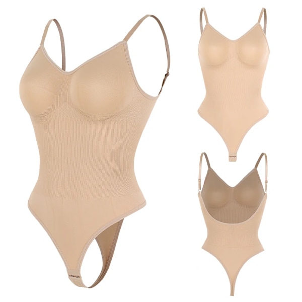 Dame Rygfri Bodystockings Sømløs Shapewear G-streng Butt Lifter Body Shaper Slankende Camisole Toppe Mavekontrol Korset Thong Nude XXXL