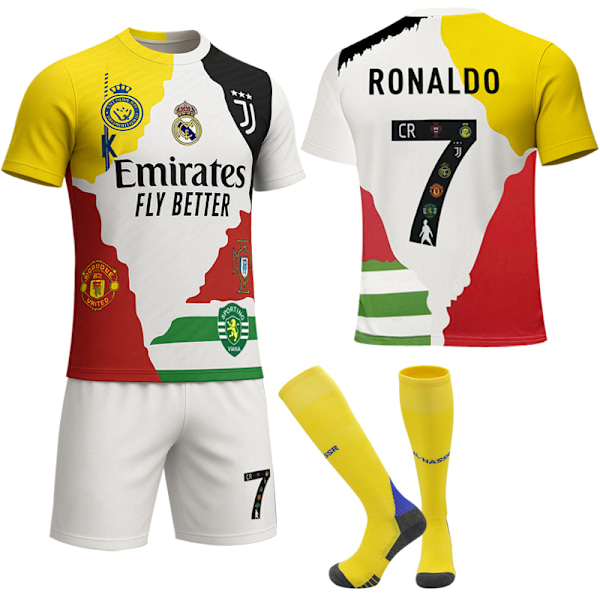 25-26 CR7 NO.7 RONALDO Legend Tröjor Barn Vuxen Fotbollsutrustning med Strumpor 24