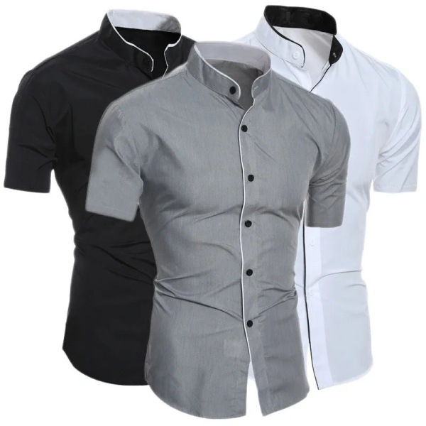 mäns enfärgade kortärmad tröja för casual black L