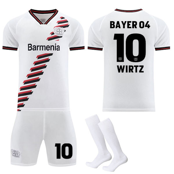 23-24 Bayer 04 Leverkusen Udebanefodboldtrøjer Børn Voksen Fodboldudstyr NO.10 WIRTZ M