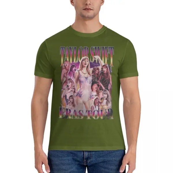 Unisex Tour 2023 T-shirts Taylor Singer Swift Pure Bomuld Toppe Army Green M