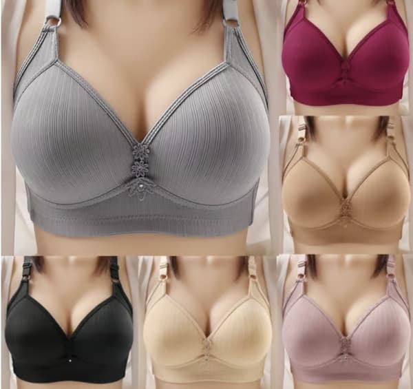 Plus Size BH Uden Stålrem Tynd BH Push Up Løft Bralette Toppe silver 36/80BC