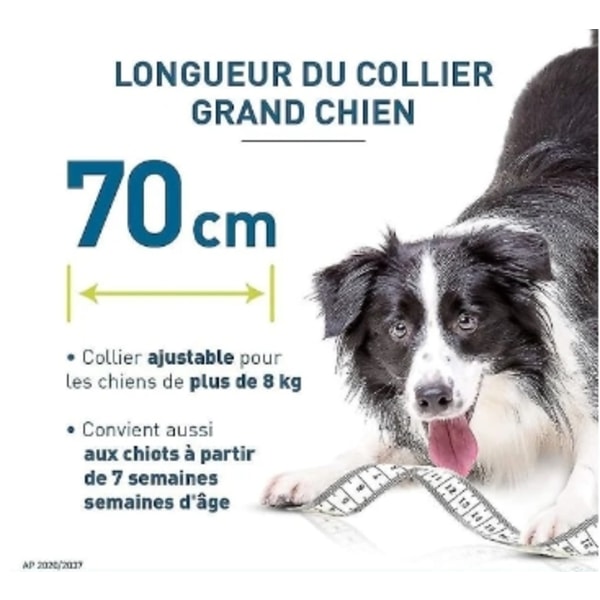 Hundehalsbånd for Forhindre lopper flått for store hunder - 8 kg og mer Grey 70cm