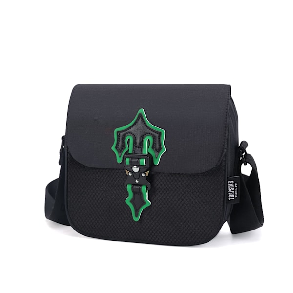 Unisex Postman Bag Oxford Cloth Hip Hop Messenger Bag Green Logo