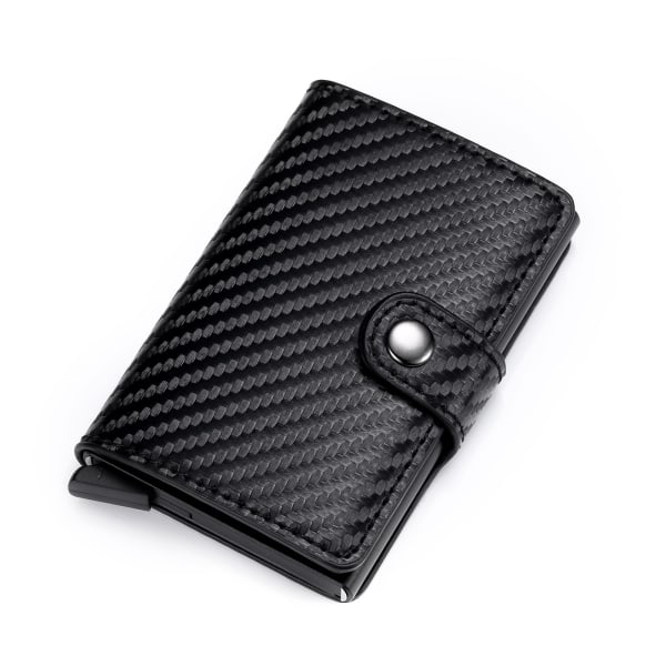 RFID NFC -suojattu lompakkokorttikotelo 5 kortille Carbon fiber black 9.5*6.5*1.7cm