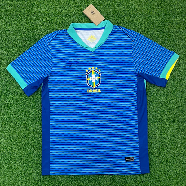 Kausi 2425 Brasilia Koti Vieras Lyhythihainen Jalkapallopaita Nopeasti Kuivuva Hengittävä Urheiluvaatteet Away 1 M