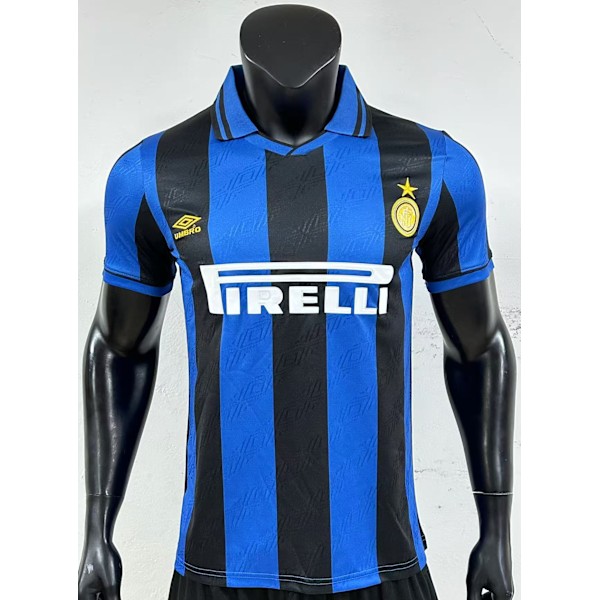 95-96 F.C. Internazionale Milano Bortedrakt Fotball Uniform T-skjorte S-2XL Home L