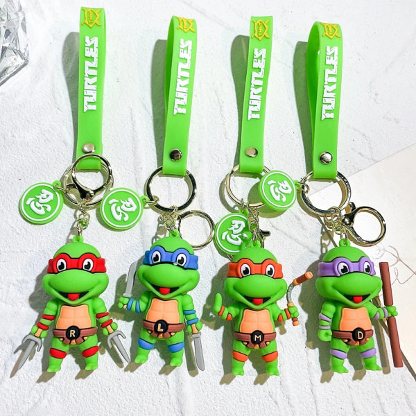 Anime Ninja Turtle Figuuri Avaimenperä Teini Mutant Ninja Kilpikonnat Raphael Donatello Nukke Avaimenperä Auton Avainlaukku Koriste Lahja 2