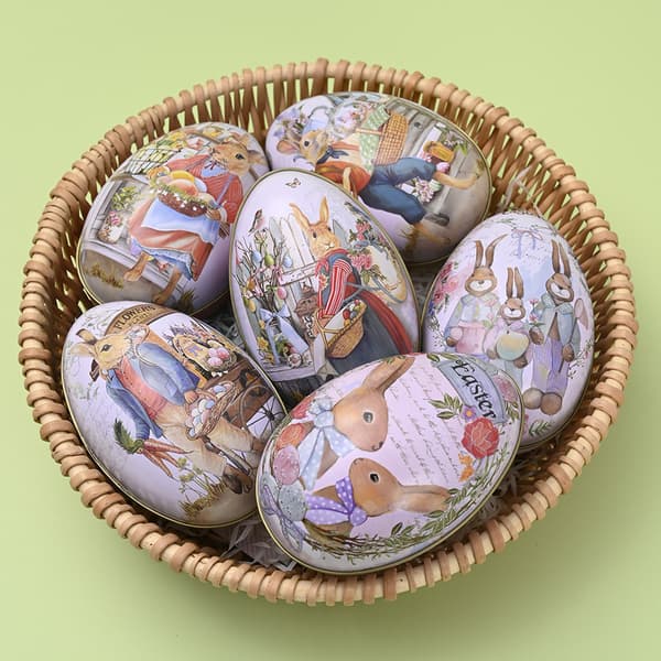 6 st påskäggsformade godispåsar Dekorativa smyckespåsar Presentförpackning 6 Packs Medium