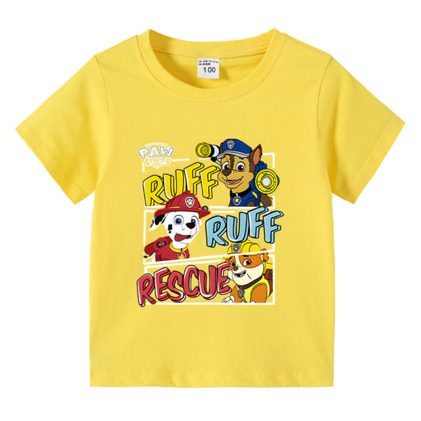 Paw Patrol T-shirt Bomull Tjejkläder Spin Master Barnkläder Tecknad Pojkar Toppar Anime yellow 100cm