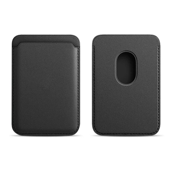 Luksus for Magsafe magnetisk skinn lommebok etui for iPhone 11 12 13 14 15 Pro Max S23 kortholder telefonveske deksel tilbehør Black