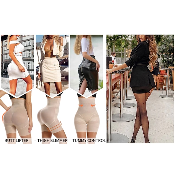 Højtaljede Butt Lifter Slankende Undertøj Body Shaper Kvinder Shapewear Mavekontrol Trusser Lår Slankere Sikkerhedsshorts Nude XL