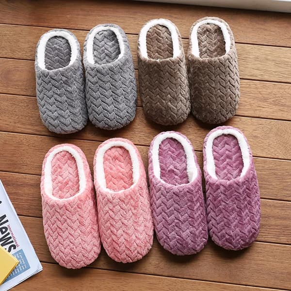 Unisex Fluffy Hjemmesko Bløde Letvægts Anti-skrid Komfortable Indendørs Sandaler til Efterår Vinter coffee 36-37