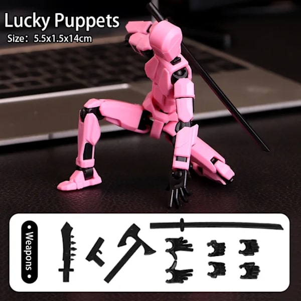 Titan 13 Actionfigur T13 Modellfigurer 3D-utskrivna Multi-Jointed Rörlig Lucky 13 Actionfigur Nova 13 Actionfigur Dummy Pink 14cm