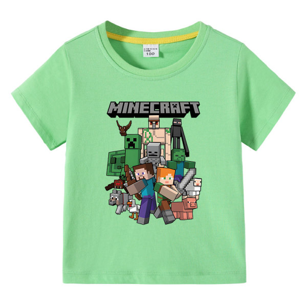 Sommar T-shirt för barn med Minecraft printed 100-150 light green 140cm