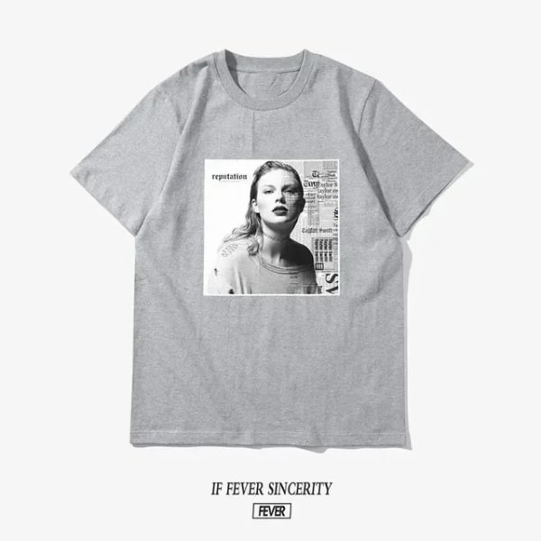 Taylor Swift Unisex T-shirt kortærmet med rund hals med tryk F1243-10-Grey L