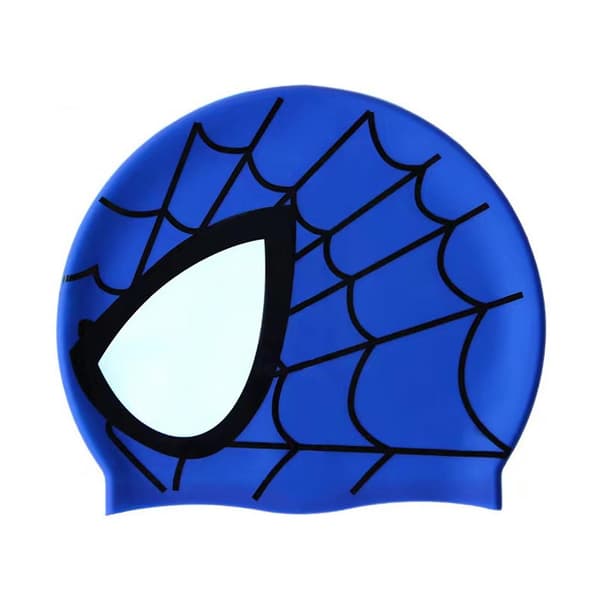 Barn Spiderman Silikon Svømmehette Barn Gutter Jenter Vanntett Svømmehatt Navy