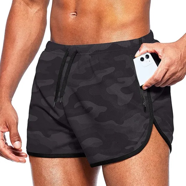 Herr Sport Shorts Sommar Sportkläder Strand Jogging Korta Byxor Träningsshorts Herr Basket Kläder Gym Fitness Löpbottnar Black Camo XXXL(90-100kg)