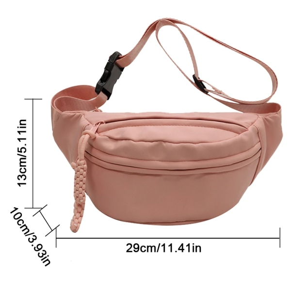 Brustväska Bananväska för kvinnor Sling Crossbody Midjeväska Canvas Löpning Midjeväska Casual Fanny Packs Sport Halvmåne Bältesväska black 29x13x10cm