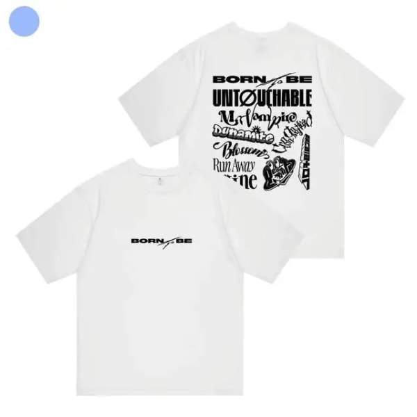 ITZY Born To Be Same T-shirt 100 % bomuld Overdele Koncertfans MIDZY Kortærmet Tee Damer Mænd white XXL