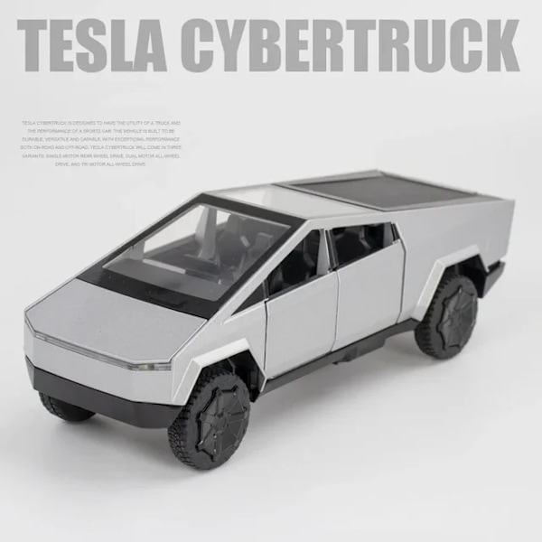 1/32 Tesla Cybertruck Pickup Car Model Toys High Simulation Alloy Diecasts Metal Toy Off-road Vehicles Collection Child Gifts Sliver