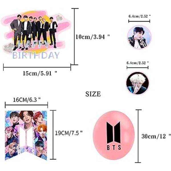 41 BTS födelsedagsfest dekoration, Bangtan Boys fest dekoration 1 PCS