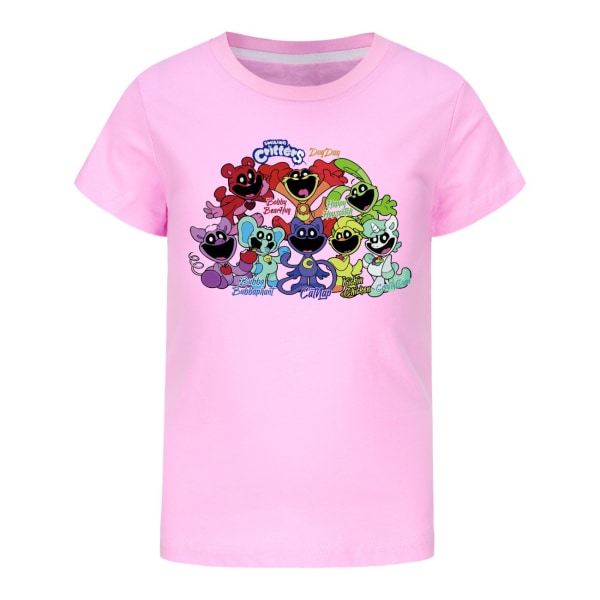 Playtime Kapitel 3 The Smiling Critters T-shirt Pojkar Flickor T-shirt Tecknad Anime T-shirts Harajuku Toppar T-shirts Sommar Kortärmad pink 130cm