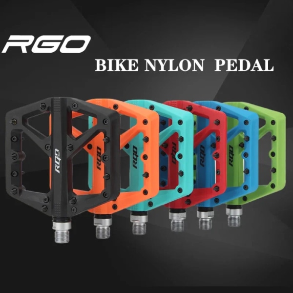 RGO Cykelpedaler Mtb Nylon Platform Fodstøtte Flad Mountainbike Padle Greb Pedalen Lejer Fodbrætter Cykling Fod Hold Blue