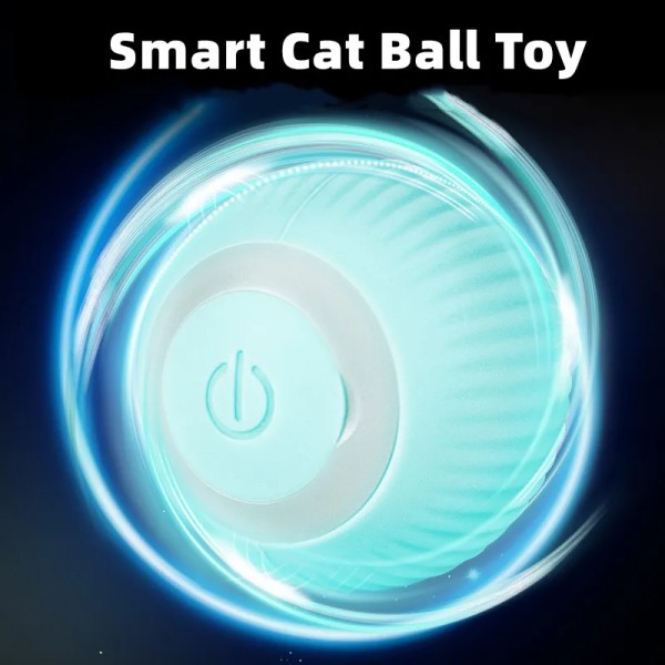 Elektriska kattbollsleksaker Automatiska rullande smarta kattleksaker Interaktiva för katter Träning Självrörliga kattungeleksaker för inomhuslek Blue