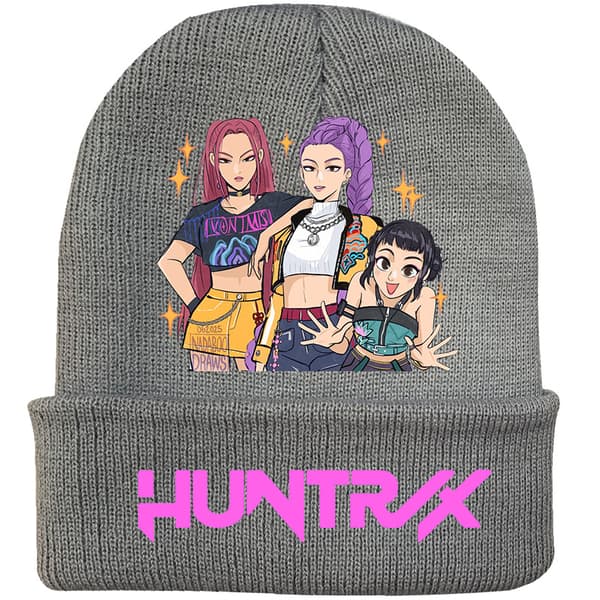 KPOP Demon Hunter Tjock Varm Öronvärmare Hatt Herr Vinter Ridning Stickad Hatt 8 white