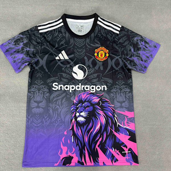Manchester United F.C. Special Edition Træningsuniform Fodbold T-shirt Grå Lilla S-2XL XL