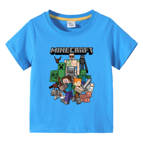 Sommar T-shirt för barn med Minecraft printed 100-150 lake blue 150cm