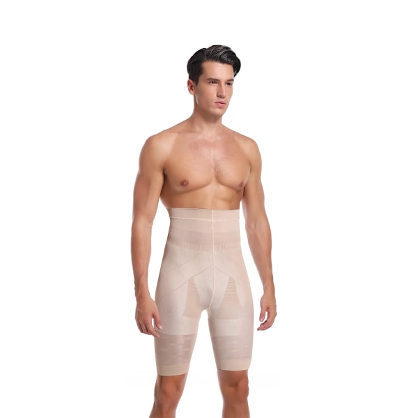 Mænd Mavekontrol Shorts Høj Talje Slankende Shapewear Abdomen Mave Flad Body Shaper Ben Undertøj Kompressions Trusser Boxer Nude XXL
