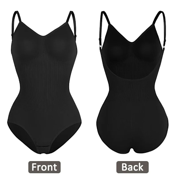 Dame Rygfri Bodystockings Sømløs Shapewear G-streng Butt Lifter Body Shaper Slankende Camisole Toppe Mavekontrol Korset Briefs Black XL