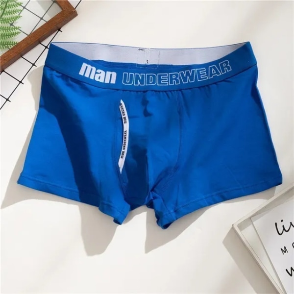 Herr Boxers Bomull Underkläder Sovkalsonger Herr Trosor Shorts Bekväma Plus Size Herr Underkläder blue S