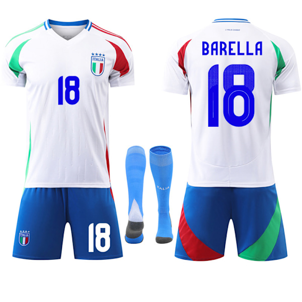 2024 EM-tröja Italien Borta NO.18 BARELLA Tröjor Barn Vuxen Fotbollsutrustning 16