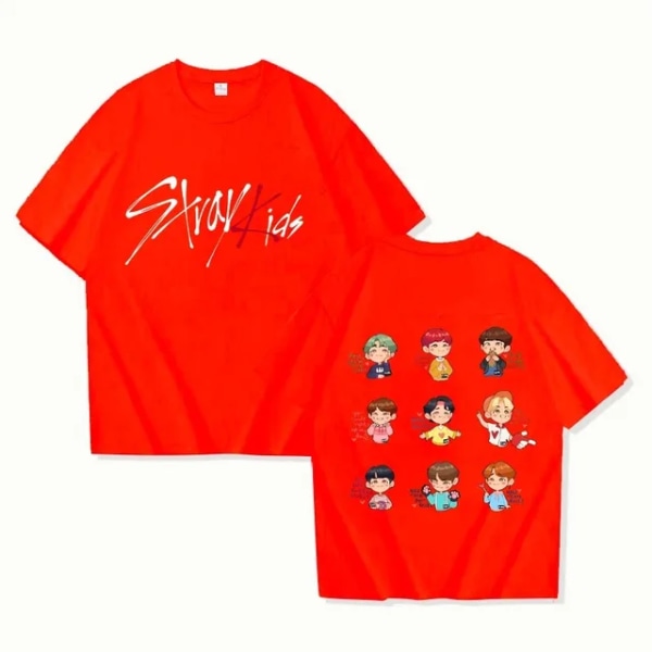 K-POP Stray Kids T-Shirt Mænd Kvinder Trykt Højkvalitets Bomuld T-shirt Kortærmet T-shirt Oversized T-shirts Overdele Tøj 6 L