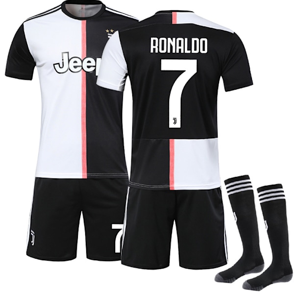 Juventus F.C. Tröja 19-20 Nr. 7 RONALDO Barn & Vuxen Fotbollsutrustning med Strumpor NO.7 RONALDO S