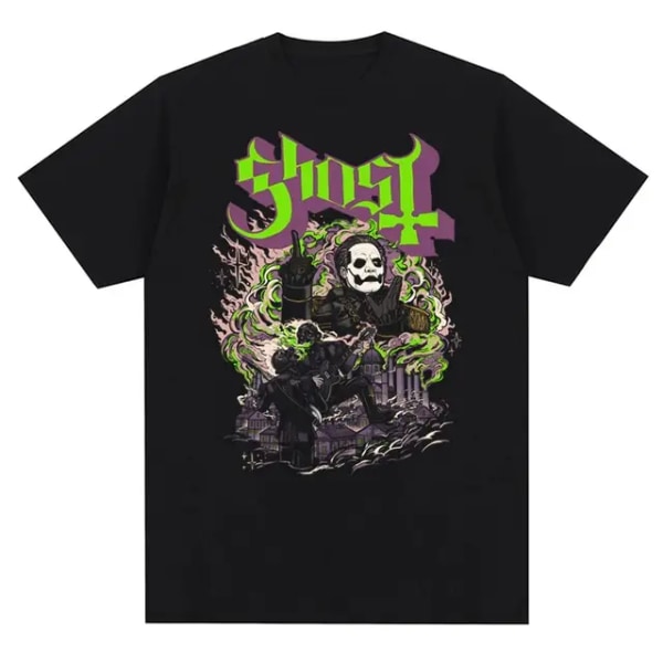 Ghost Rock Band Graafinen print T-paita Unisex Muoti Casual Rock Streetwear Lyhythihainen QTG06495CL XL