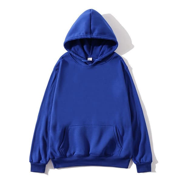 Unisex Hættetrøjer Efterår Vinter Casual Ensfarvet Top Hættetrøje Sweatshirt S-3XL Navy Blue S